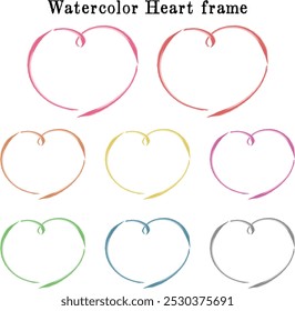 A cute, loose, hand-drawn heart-shaped frame. A rough and stylish impression. Vector illustration.