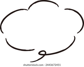 A cute and loose hand-drawn speech bubble. Ideal for finishing with a rough and stylish impression. Vector illustration.