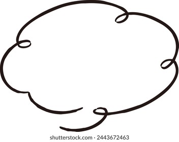 A cute and loose hand-drawn speech bubble. Ideal for finishing with a rough and stylish impression. Vector illustration.