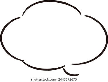 A cute and loose hand-drawn speech bubble. Ideal for finishing with a rough and stylish impression. Vector illustration.