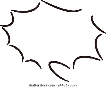 A cute and loose hand-drawn speech bubble. Ideal for finishing with a rough and stylish impression. Vector illustration.