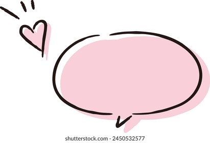 A cute and loose hand-drawn speech bubble. Ideal for finishing with a rough and stylish impression. Vector illustration.