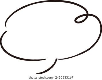 A cute and loose hand-drawn speech bubble. Ideal for finishing with a rough and stylish impression. Vector illustration.