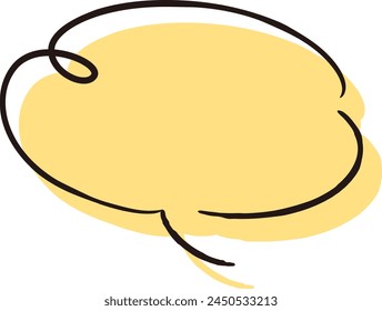 A cute and loose hand-drawn speech bubble. Ideal for finishing with a rough and stylish impression. Vector illustration.