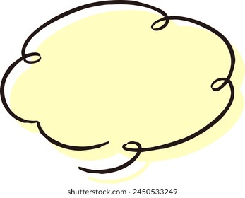 A cute and loose hand-drawn speech bubble. Ideal for finishing with a rough and stylish impression. Vector illustration.