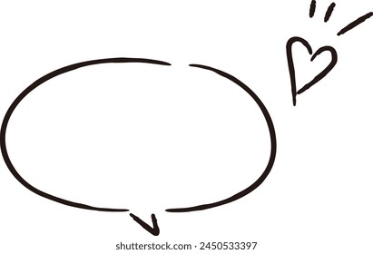 A cute and loose hand-drawn speech bubble. Ideal for finishing with a rough and stylish impression. Vector illustration.