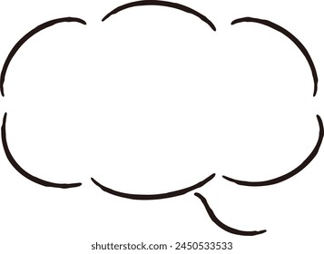 A cute and loose hand-drawn speech bubble. Ideal for finishing with a rough and stylish impression. Vector illustration.
