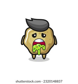 the cute loose stools character with puke , cute style design for t shirt, sticker, logo element