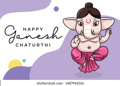 Cute Lord Ganpati background and layout for Ganesh Chaturthi, the festival of India
