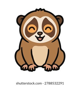 Cute loris cartoon character design for kids art project use