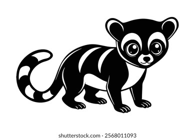 Cute Loris Cartoon Coloring Page Illustration