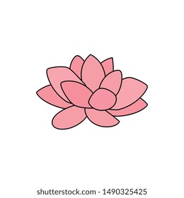 cute lotus flower isolated icon