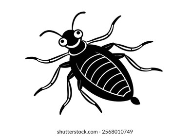 Cute Louse Cartoon Coloring Page Illustration