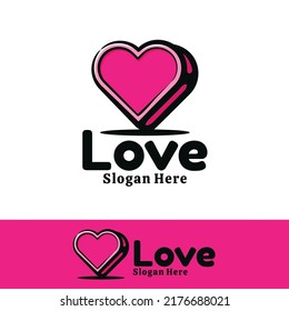 cute love 3d logo art