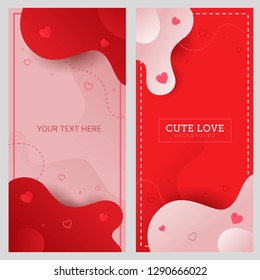 Cute love background with Fluid gradient shapes and window