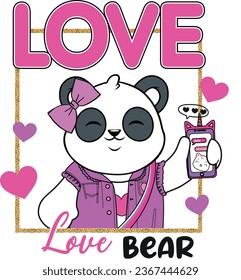 cute love bear graphic tees for girl design