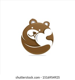cute love bear logo design inspiration	