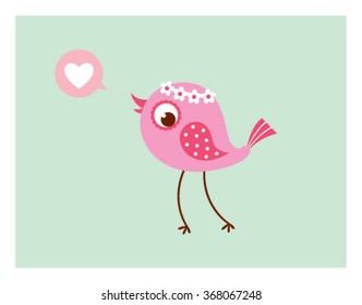 cute love bird vector illustration card