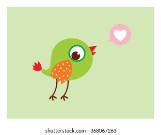 cute love bird vector illustration card