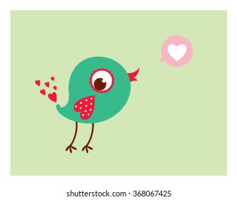 cute love bird vector illustration card