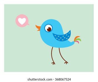 cute love bird vector illustration card