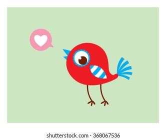 cute love bird vector illustration card