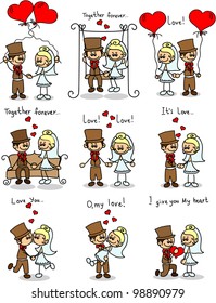 Cute love, the bride and groom