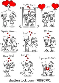 Cute love, the bride and groom