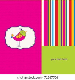 cute love card with bird