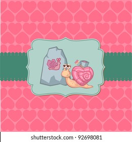 Cute Love Card - for Valentine's day, scrapbooking  in vector