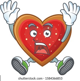 cute love cookies cartoon character style with shocking gesture