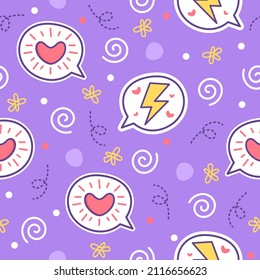 Fondo del patrón de dibujos animados del diálogo de amor personalizado