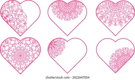 Cute Love Doodles Heart Frame Set Free Vector Love Elements heart icon