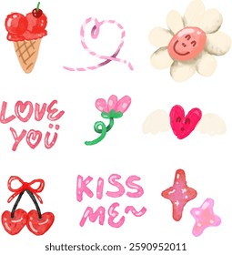 cute love elements design for templates.