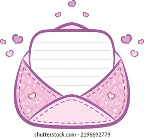 cute love envelope letter note for writing with pastel coloring