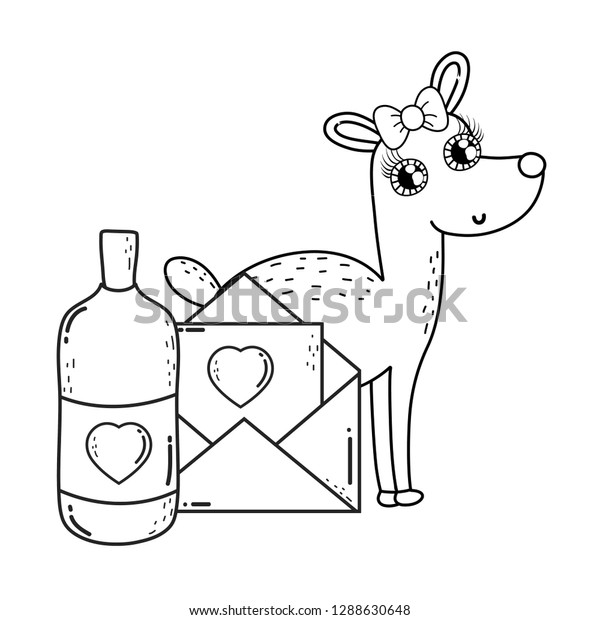 Cute Love Female Reindeer Flowers Envelope Stock Vector Royalty Free 1288630648 Shutterstock 9960