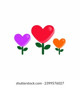 Cute love flower color vector illustration for sticker invitation planner calendar and background