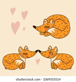 cute love fox