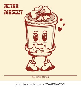 Cute love gift retro mascot, valentine edition