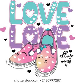 cute love girl magical graphic tees shoes