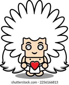 ilustración vectorial de dibujos animados de dios del amor lindo