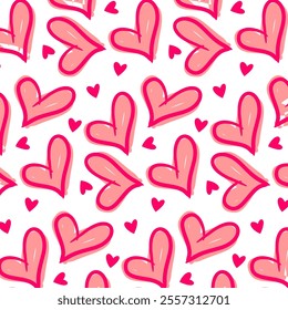 Cute love hand draw with pink color vector for celebrating valentine's Day on 14 February. Wallpaper, flyer, poster, sticker, banner, card.