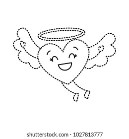 cute love heart flying wings romance