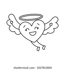 cute love heart flying wings romance