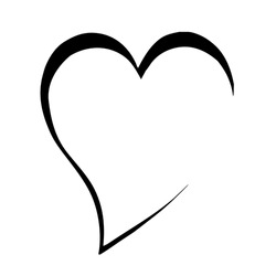 Cute Love Heart Outline Vector Design