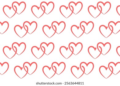 cute love heart pattern wallpaper for valentine's day decor vector