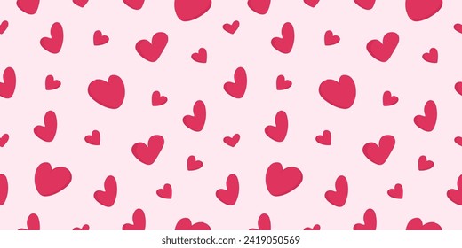 Cute love heart seamless pattern illustration
