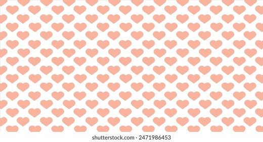 Cute love heart seamless pattern illustration. Cute romantic pink hearts background print. Valentine's day holiday backdrop texture, romantic wedding design.