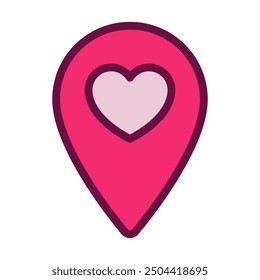 Cute love heart theme icon vector