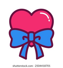 Cute love heart theme icon vector
